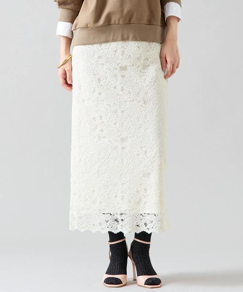 Tiara（ティアラ）の「Iラインレースタイトスカート（スカート・レディース・アイボリー/ピンク/ブルー・3/2）」の2枚目の写真