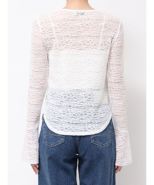TONAL(トーナル)の「カットレースフレアスリーブプルオーバー(Tシャツ/カットソー・レディース・その他2/ブラック/その他/オフホワイト・MEDIUM)」の8枚目の写真