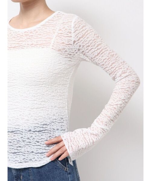 TONAL(トーナル)の「カットレースフレアスリーブプルオーバー(Tシャツ/カットソー・レディース・その他2/ブラック/その他/オフホワイト・MEDIUM)」の10枚目の写真