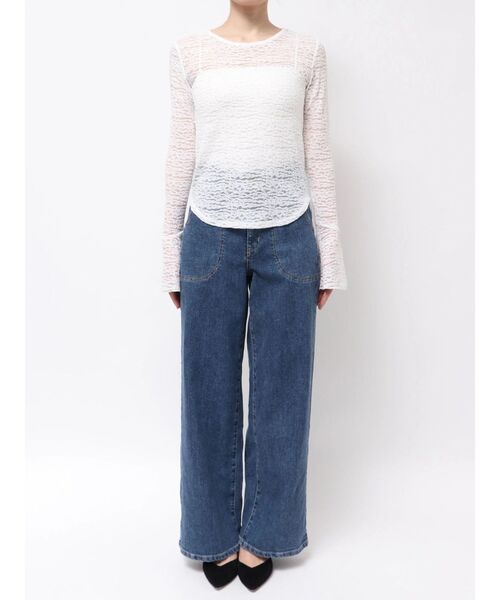 TONAL(トーナル)の「カットレースフレアスリーブプルオーバー(Tシャツ/カットソー・レディース・その他2/ブラック/その他/オフホワイト・MEDIUM)」の13枚目の写真