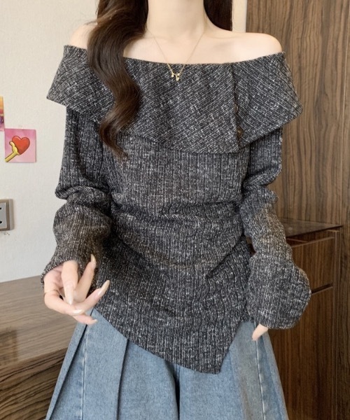 FUNdaysion(ファンデイション)の「2wayオフショルダートップス(Tシャツ/カットソー・レディース・ブラック/モカ・M)」の13枚目の写真