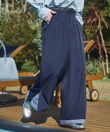 Casper John(�L���X�p�[�W����)��Cuffs layered slacks/�J�t�X���C���[�h�X���b�N�X(�X���b�N�X)