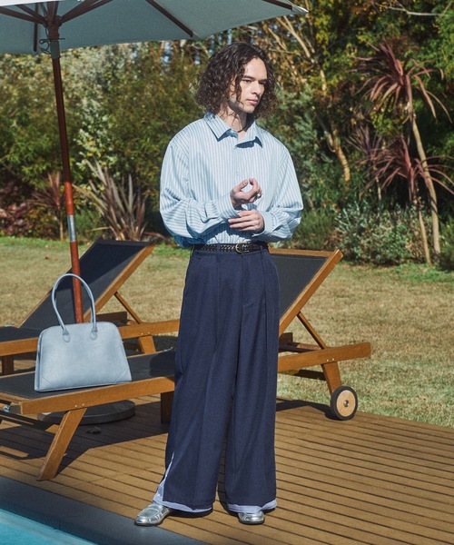 CASPER JOHN（キャスパージョン）の「Cuffs layered slacks/カフスレイヤードスラックス（スラックス・メンズ・グレー/ブラック/ネイビー・LARGE/MEDIUM/SMALL/X-SMALL）」の18枚目の写真