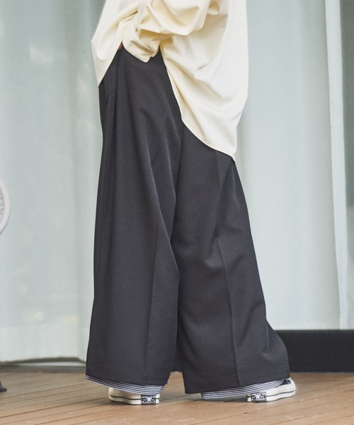CASPER JOHN（キャスパージョン）の「Cuffs layered slacks/カフスレイヤードスラックス（スラックス・メンズ・グレー/ブラック/ネイビー・LARGE/MEDIUM/SMALL/X-SMALL）」の6枚目の写真