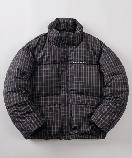 mihns closet(ミンズクローゼット)の「【76】【mihns closet/ミンズクローゼット】 スタンドネック ボリューム ユーティリティポケット ブルゾン/パデットブルゾン/無地/チェック/ワンポイントロゴ(ダウンジャケット/コート・メンズ・ブラック/ブラック系その他/ダークグリーン・M/L/XL)」の2枚目の写真