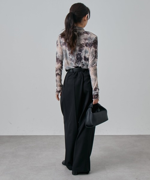 Lui's（ルイス）の「袖ギャザーマーブルシアートップス（Tシャツ/カットソー・レディース・ブラック/ブラウン・FREE）」の10枚目の写真