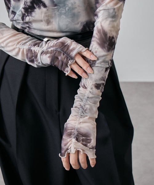 Lui's（ルイス）の「袖ギャザーマーブルシアートップス（Tシャツ/カットソー・レディース・ブラック/ブラウン・FREE）」の11枚目の写真