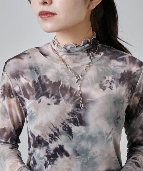 Lui's（ルイス）の「袖ギャザーマーブルシアートップス（Tシャツ/カットソー・レディース・ブラック/ブラウン・FREE）」の13枚目の写真