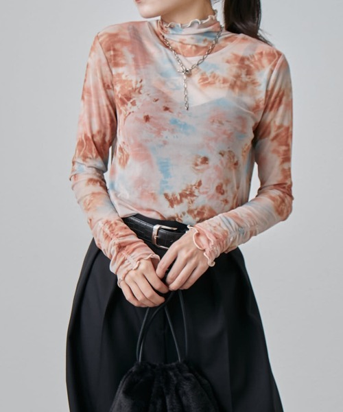 Lui's（ルイス）の「袖ギャザーマーブルシアートップス（Tシャツ/カットソー・レディース・ブラック/ブラウン・FREE）」の14枚目の写真