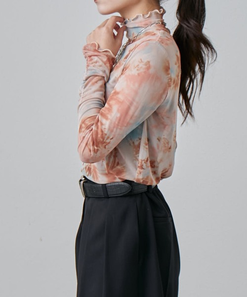 Lui's（ルイス）の「袖ギャザーマーブルシアートップス（Tシャツ/カットソー・レディース・ブラック/ブラウン・FREE）」の15枚目の写真