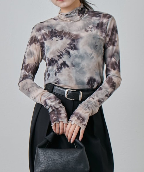 Lui's（ルイス）の「袖ギャザーマーブルシアートップス（Tシャツ/カットソー・レディース・ブラック/ブラウン・FREE）」の19枚目の写真