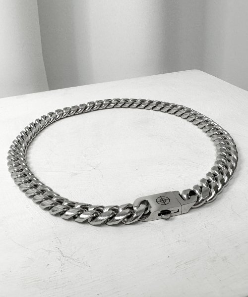 セール】13mm SS リバーシブルクラシックチェーンネックレス-シルバー 