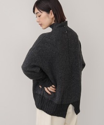 MIX配色ストレッチニットプルオーバー