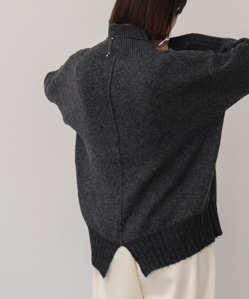 Bou Jeloud（ブージュルード）の「ＭＩＸ配色ストレッチニットプルオーバー（ニット/セーター・レディース・チャコールグレー/オフホワイト/イエロー・FREE）」の21枚目の写真