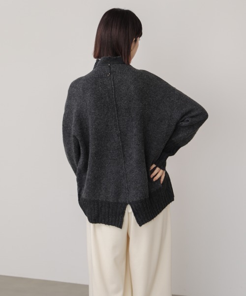 Bou Jeloud（ブージュルード）の「ＭＩＸ配色ストレッチニットプルオーバー（ニット/セーター・レディース・チャコールグレー/オフホワイト/イエロー・FREE）」の22枚目の写真