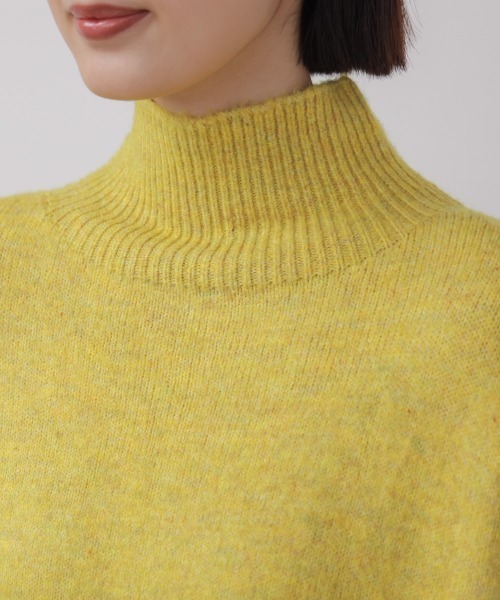 Bou Jeloud（ブージュルード）の「ＭＩＸ配色ストレッチニットプルオーバー（ニット/セーター・レディース・チャコールグレー/オフホワイト/イエロー・FREE）」の5枚目の写真