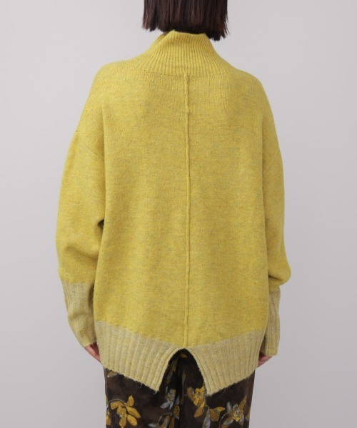 Bou Jeloud（ブージュルード）の「ＭＩＸ配色ストレッチニットプルオーバー（ニット/セーター・レディース・チャコールグレー/オフホワイト/イエロー・FREE）」の8枚目の写真