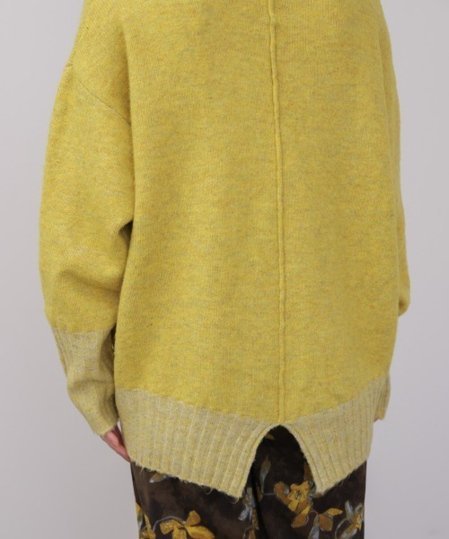 Bou Jeloud（ブージュルード）の「ＭＩＸ配色ストレッチニットプルオーバー（ニット/セーター・レディース・チャコールグレー/オフホワイト/イエロー・FREE）」の10枚目の写真