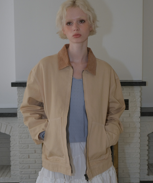 CURETTY(キュリティ)の「C WASHED WORK JACKET_BEIGE(ミリタリージャケット・レディース・ベージュ・SMALL)」の4枚目の写真