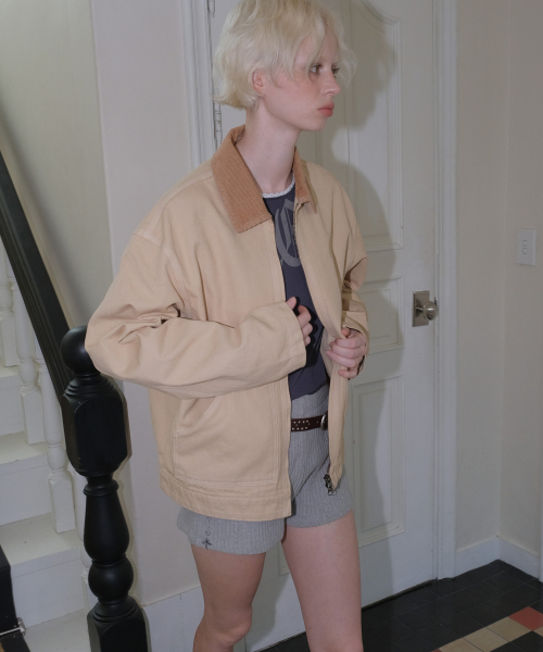 CURETTY(キュリティ)の「C WASHED WORK JACKET_BEIGE(ミリタリージャケット・レディース・ベージュ・SMALL)」の5枚目の写真