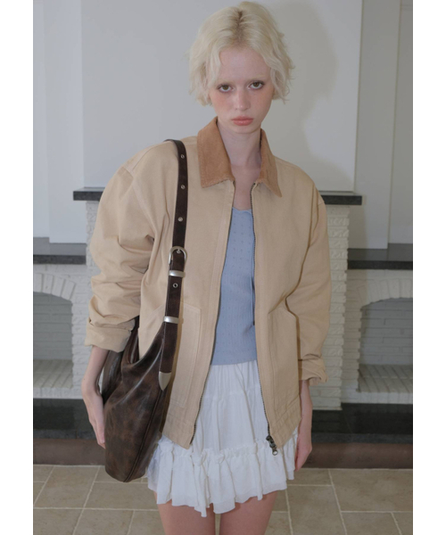 CURETTY(キュリティ)の「C WASHED WORK JACKET_BEIGE(ミリタリージャケット・レディース・ベージュ・SMALL)」の6枚目の写真