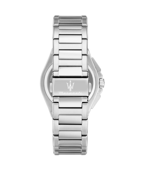 Maserati(マセラティ)の「「Maserati/マセラティ」ベロチタ スリム - 41mm クロノ シルバー ブレスレット(アナログ腕時計・メンズ・シルバー×ブラック/シルバー×ブルー・41mm)」の5枚目の写真