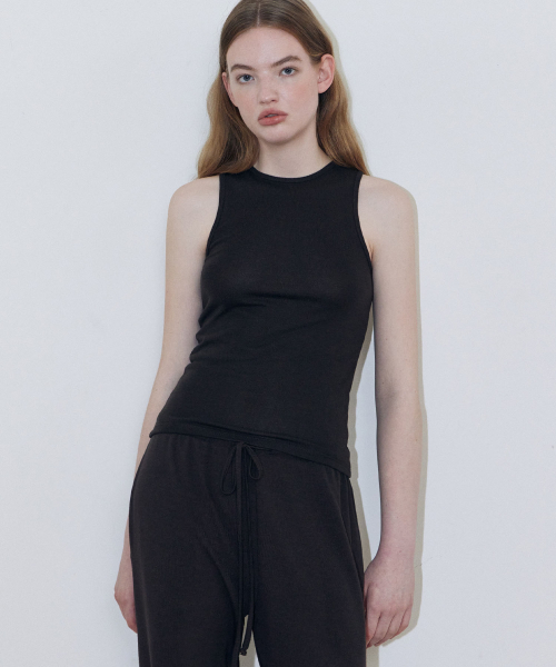 LADY VOLUME(レディーボリューム)の「レアリブドタンクトップ (ブラウン)(Tシャツ/カットソー・レディース・その他・SMALL/MEDIUM)」の1枚目の写真