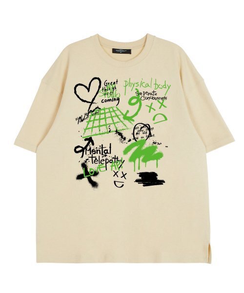 ASTRAL PROJECTION(アストラルプロジェクション)の「フロントアストラルグラフィティラウンドネック15番手綿半袖Tシャツ_バター(Tシャツ/カットソー・レディース・その他・LARGE/X-LARGE/XX-LARGE)」の2枚目の写真