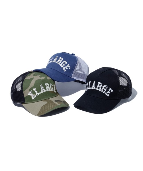 XLARGE(エクストララージ)の「RHINESTONE LOGO MESH CAP(キャップ・メンズ・ブラック/カモフラージュ/ネイビー・ONE SIZE)」の19枚目の写真