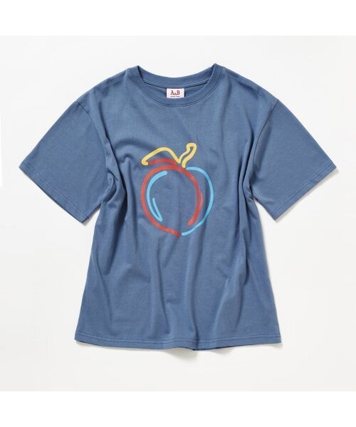 Between A and B（ビトウィーンエイアンドビー）の「リラックスフィットピーチプリントTシャツ[ブルー]（Tシャツ/カットソー・レディース・その他・FREE）」の5枚目の写真