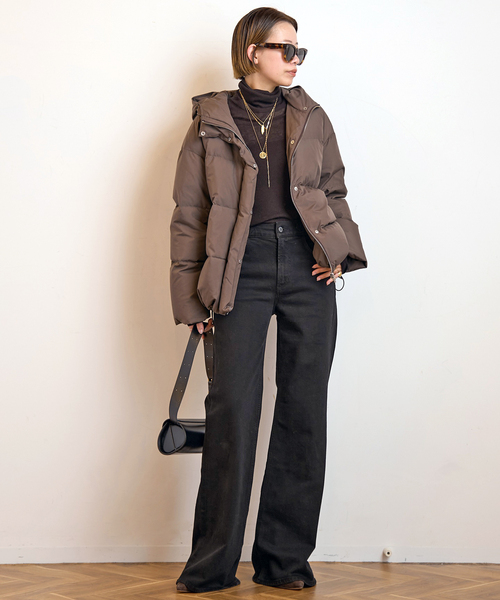 EVERYDAY I LIKE.（エヴリディアイライク）の「フードダウンジャケット(ブラウン)（ダウンジャケット/コート・レディース・ウッド・FREE）」の8枚目の写真