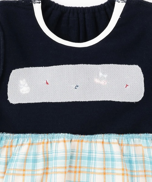 KP（ケーピー）の「先染チェック×起毛テレコ ワンピース（ワンピース・キッズ・レッド/サックスブルー・80ｃｍ/90cm/100cm）」の16枚目の写真