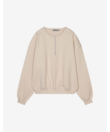 ADLIELOS（エドリエルロス）の「ボーダーカラーレスハーフジップスウェットシャツ[アイボリー]（スウェット）」