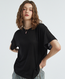 ベーシックリネンTシャツ[ブラック]
