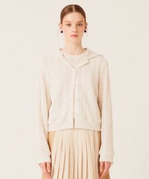 the studio k（ ）の「SAILOR COLLAR LINEN KNIT CARDIGAN (IVORY)（カーディガン/ボレロ）」