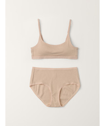 SOOPUI（スープイ）の「[SET] Square Ribbed Modal Bra & Panties - Sand（ブラ&ショーツ）」