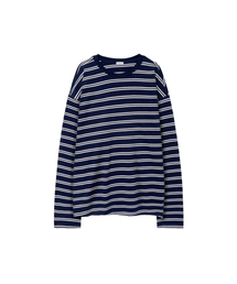 SR OBLIQUE STRIPED LONG SLEEVE Navy