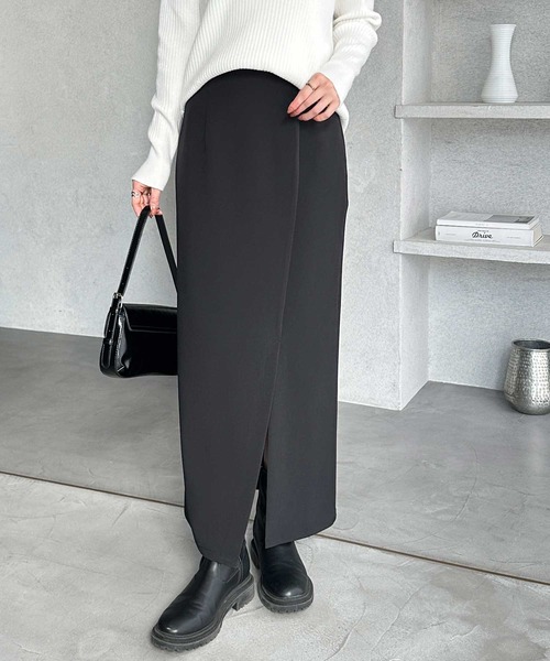 GeeRA（ジーラ）の「オンオフ着られる！スリットタイトスカート（スカート・レディース・アイボリー/ブラック/チャコールグレー・X-LARGE/LARGE/MEDIUM/SMALL）」の2枚目の写真