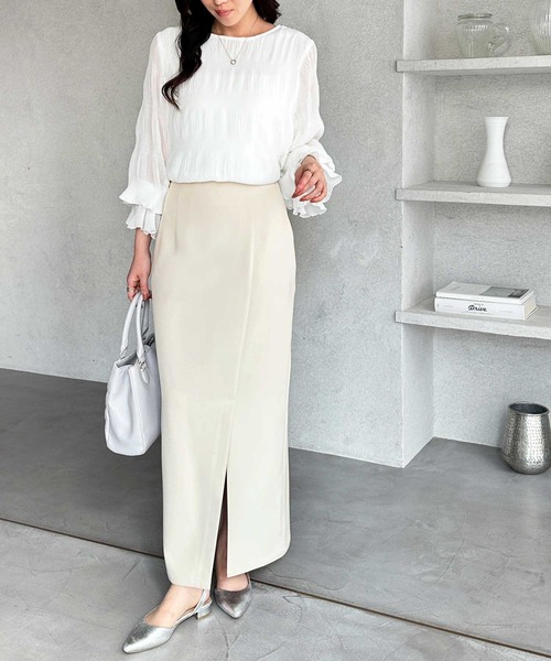 GeeRA（ジーラ）の「オンオフ着られる！スリットタイトスカート（スカート・レディース・アイボリー/ブラック/チャコールグレー・X-LARGE/LARGE/MEDIUM/SMALL）」の14枚目の写真