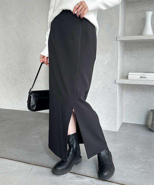 GeeRA（ジーラ）の「オンオフ着られる！スリットタイトスカート（スカート・レディース・アイボリー/ブラック/チャコールグレー・X-LARGE/LARGE/MEDIUM/SMALL）」の18枚目の写真