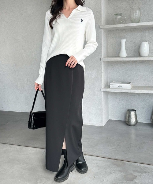 GeeRA（ジーラ）の「オンオフ着られる！スリットタイトスカート（スカート・レディース・アイボリー/ブラック/チャコールグレー・X-LARGE/LARGE/MEDIUM/SMALL）」の22枚目の写真