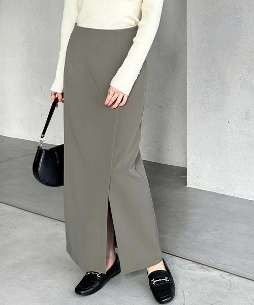 GeeRA（ジーラ）の「オンオフ着られる！スリットタイトスカート（スカート・レディース・アイボリー/ブラック/チャコールグレー・X-LARGE/LARGE/MEDIUM/SMALL）」の4枚目の写真