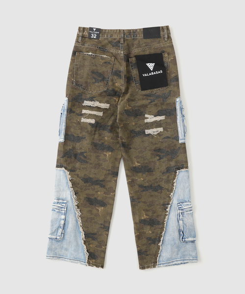 VALABASAS(ヴァラバサス)の「VALABASAS/ヴァラバサス Suggestion Baggy(デニムパンツ・メンズ・カーキ・LARGE/MEDIUM)」の2枚目の写真