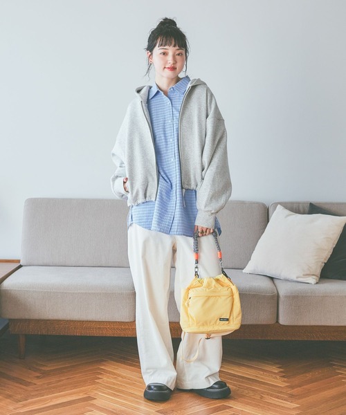 niko and...（ニコアンド）の「エアバルーンWジップパーカー（パーカー・レディース・ライトグリーン/ブラウン/チャコール/グレー・MEDIUM/LARGE）」の5枚目の写真