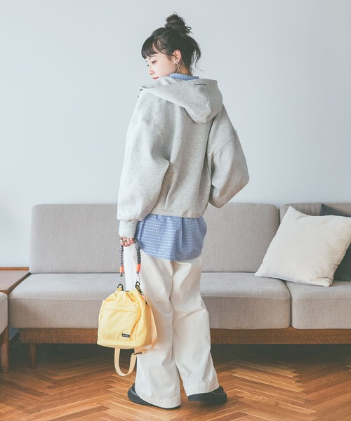 niko and...（ニコアンド）の「エアバルーンWジップパーカー（パーカー・レディース・ライトグリーン/ブラウン/チャコール/グレー・MEDIUM/LARGE）」の7枚目の写真