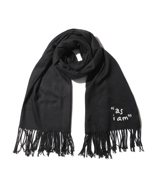 美品 HUMAN MADE ❤️ WOOL STOLE BLACK マフラー AS I AM BLEND MUFFLER (BLACK)（マフラー）｜PIECEMAKER（ピース