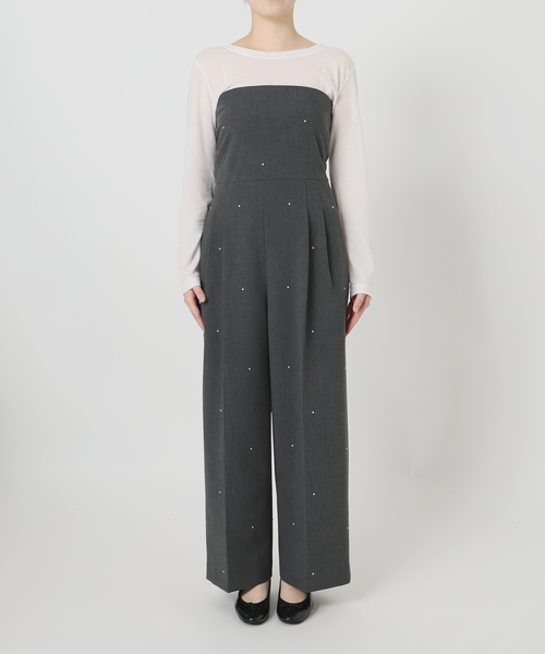 U by SPICK&SPAN（ユーバイスピックアンドスパン）の「ベアオールインワン（ワンピース・レディース・チャコールグレー/ネイビー・38/36）」の12枚目の写真