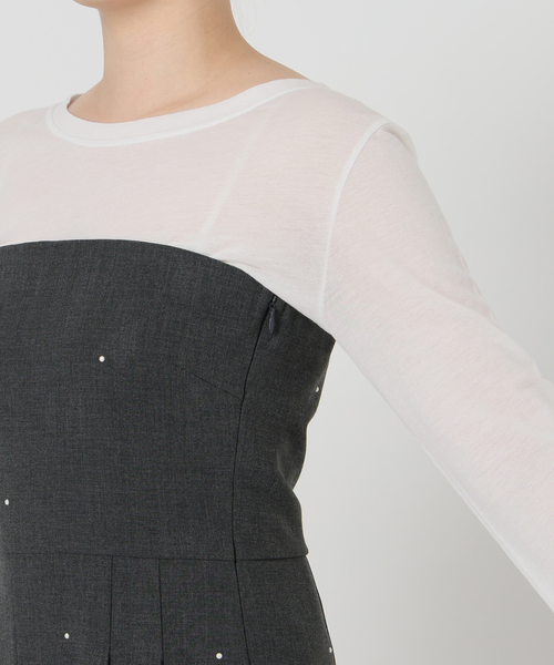 U by SPICK&SPAN（ユーバイスピックアンドスパン）の「ベアオールインワン（ワンピース・レディース・チャコールグレー/ネイビー・38/36）」の16枚目の写真