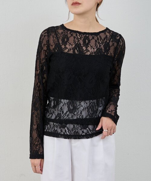 SHENERY（シーナリー）の「レースプルオーバー（Tシャツ/カットソー・レディース・ホワイト/ベージュ/ブラック・FREE）」の3枚目の写真