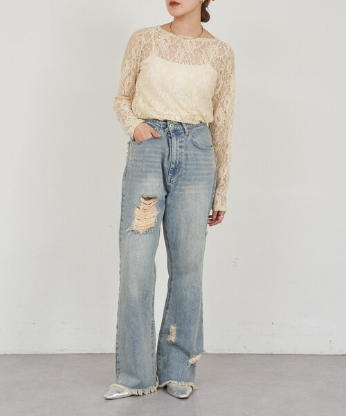 SHENERY（シーナリー）の「レースプルオーバー（Tシャツ/カットソー・レディース・ホワイト/ベージュ/ブラック・FREE）」の21枚目の写真